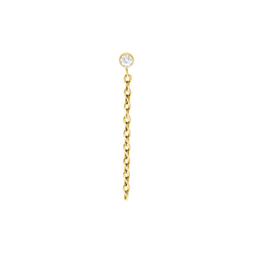 Push Fit Crystal Chain Attachmen - Golden Metal