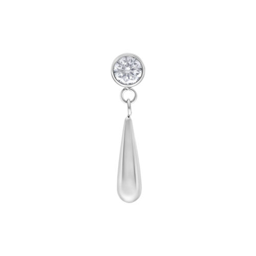 Push Fit Crystal Drop Attachment - Silvercoloured Metal