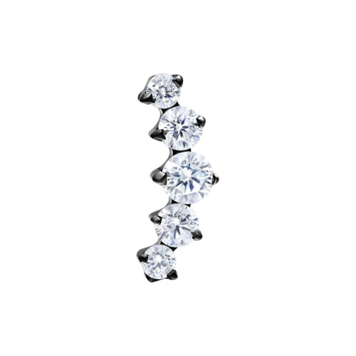 Push Fit Curved 5 Crystal Attachment - Black Metal