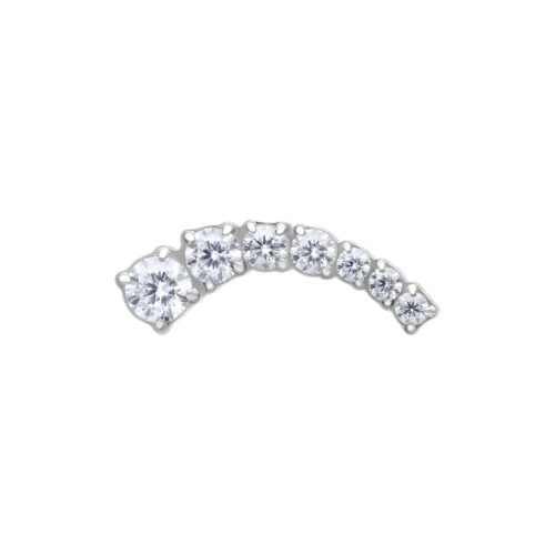Terminale Push Fit Crystal Bow - Silvercoloured Metal