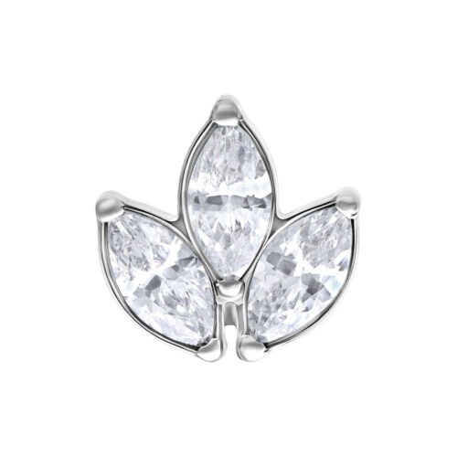 Push Fit Oval Flower Attachment - Silvercoloured Metal