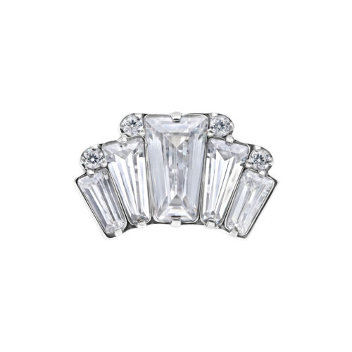 Push Fit Square Crystals Attachment - Silvercoloured Metal