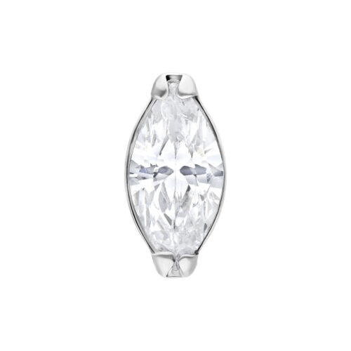 Push Fit Oval Crystal Attachment - Silvercoloured Metal