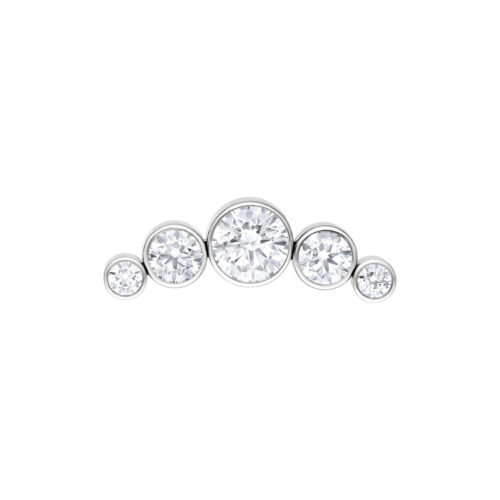Push Fit 3 Crystal Bow Attachment - Silvercoloured Metal