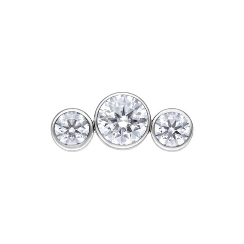 Push Fit 5 Crystal Bow Attachment - Silvercoloured Metal