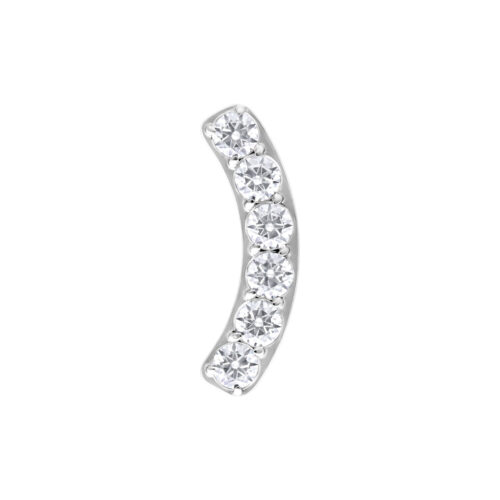 Push Fit 6 Crystal Bow Attachment - Silvercoloured Metal