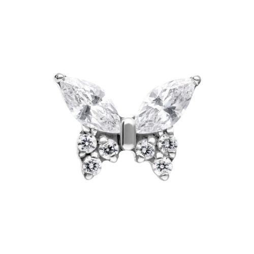 Terminale Push-Fit Butterfly Cristalli - Silvercoloured Metal