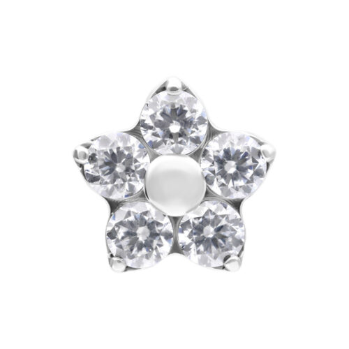 Push Fit Multi Jewelled Flower Attachment - Silvercoloured Metal