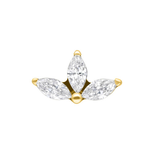 Push Fit Crystal Lotus Attachment - Golden Metal