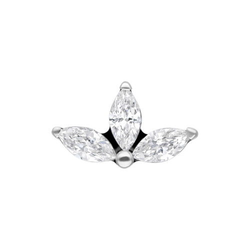 Push Fit Crystal Lotus Attachment - Silvercoloured Metal