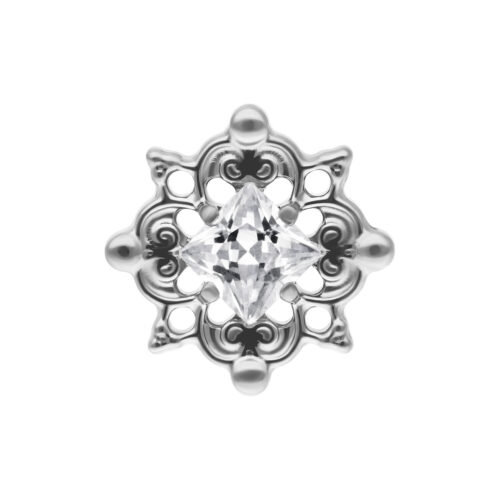Push Fit Ornament Crystal Attachment - Silvercoloured Metal