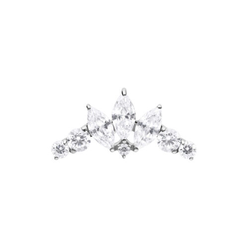 Push Fit Crystal Tiara Bow Attachment - Silvercoloured Metal