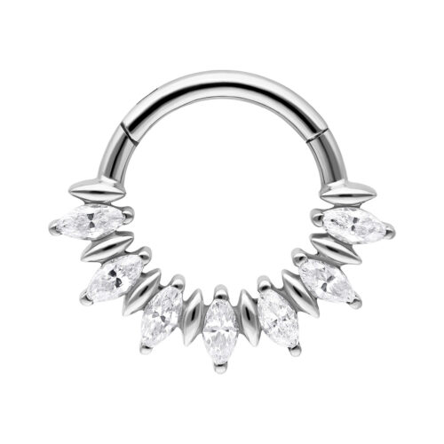 Marquise Sunburst Septum Clicker - Silvercoloured Metal