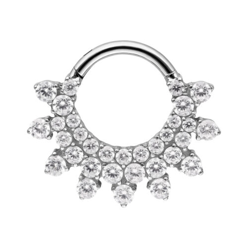 Divine Crystal Septum Clicker - Silvercoloured Metal