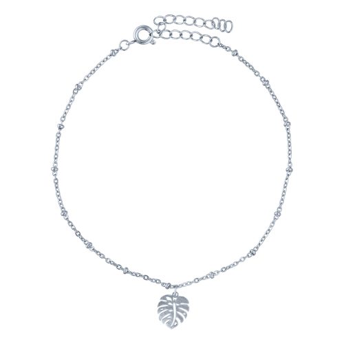Monstera Ankle Chain - Silvercoloured Metal