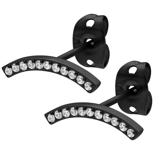 Crystal Arch Earstuds - Black Metal