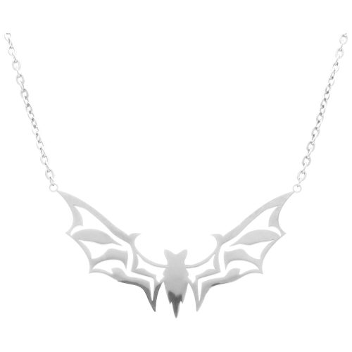Big Bat Necklace - Silvercoloured Metal