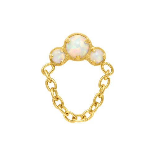 Push Fit Opal with Chain Attachmen - Golden Metal