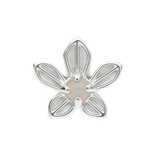 Push Fit Jasmin Blossom With Synthetic Opal Attachment - Or blanc