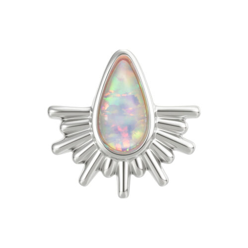Push Fit Synthetic Opal Sunrays Attachment - Or blanc
