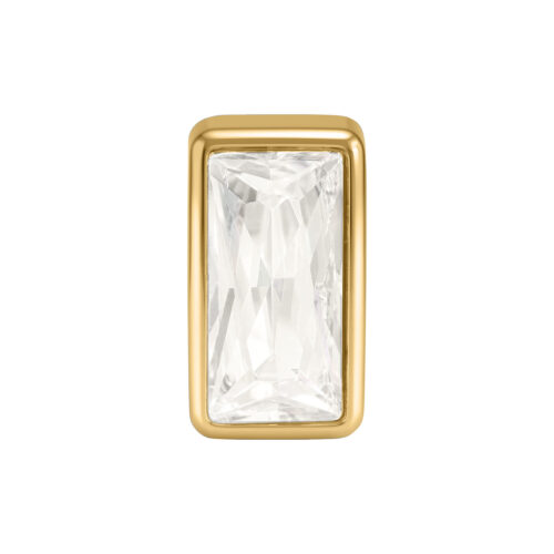 Push Fit Baguette Crystal Attachment - Golden Metal