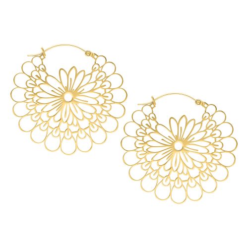 Daisy Hoops - Golden Metal