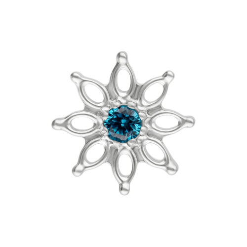 Push Fit Turquoise Crystal Aqua Bloom Attachment