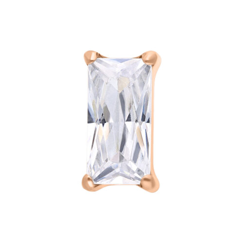 Push Fit Baguette Crystal Attachment - Rosegold
