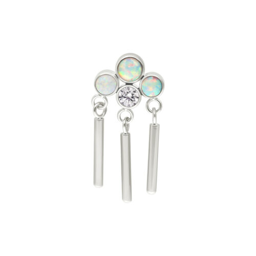 Push Fit Synthetic Opal Statement Crown Attachment - Or blanc