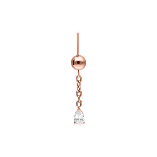 Oval Crystal Rook Push Fit Attachment - Rosegold