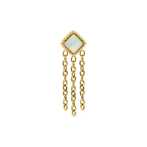 Push Fit Opal Square with Chains Attachment - Golden Metal