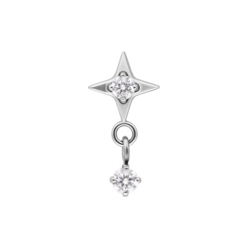Push Fit Star with Dangling Crystal Attachment